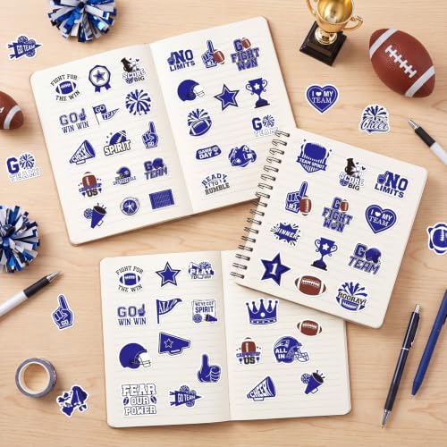 100 Pcs Blue Team Spirit Stickers Cheer Sports Stickers for Face - style: Blue Team Spirit