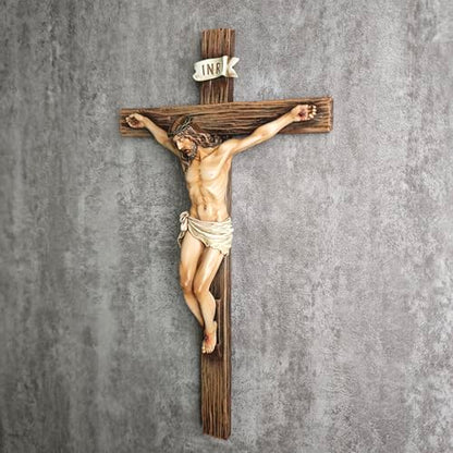 BC Catholic Crucifix Wall Cross, 10"H Jesus Wall Art - size: 10"L x 5.4"W