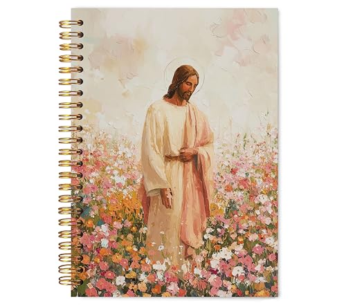 Floral Jesus Christian Notebook for Work Note Taking, Christian Gifts for Women, Prayer Journal for Women, Bible Verse Church Notes Hardcover Spiral Notebooks, 5.5x8.3 in - color: multicolour-Christian-8