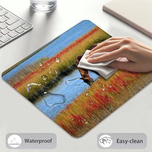 Brown Wild Horse in Autumn Wetlands Mouse Pad, Cute Durable Desk Mat - color: Color_DE0006XX