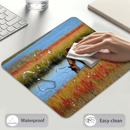 Brown Wild Horse in Autumn Wetlands Mouse Pad, Cute Durable Desk Mat - color: Color_DE0006XX