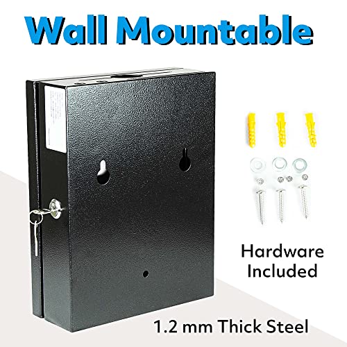 POCHAR Metal Large Suggestion Box With Slot and Lock, Safe Lock Tip Jar - color: Black