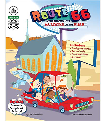 Carson Dellosa Route 66: The 66 Books of the Bible for Kids—Grades 2-5 Bible Stories for Children With Arts and Crafts, Puzzles, Group Activities (192 pgs)