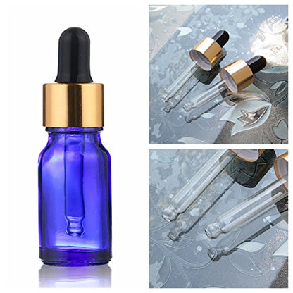 4 Pack 1/2 oz Clear Glass Dropper Bottles Essential Oil Containers