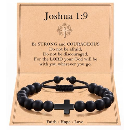Tarsus Faith Reminder - Cross Bracelet Christian Gifts for Teen Boys Men - style: John 1:9