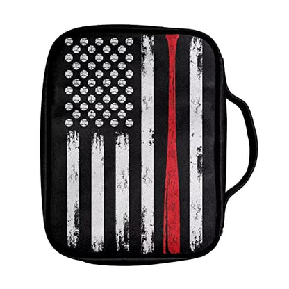 Suobstales Baseball American Flag Bible Covers for Women Men Bible Case Bible Bag Tote Book Carrying Case Bible Accessories with Handle and Zippered Pocket - color: Baseball American Flag