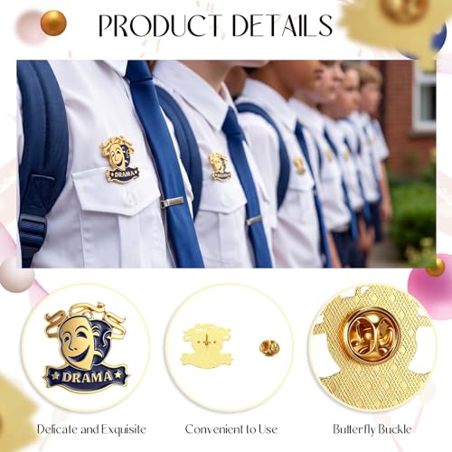 Knitgrip Award Lapel Pins Bulk Academic Recognition Enamel Pins Honors Gift for Student Office Government Club Members - style: Drama