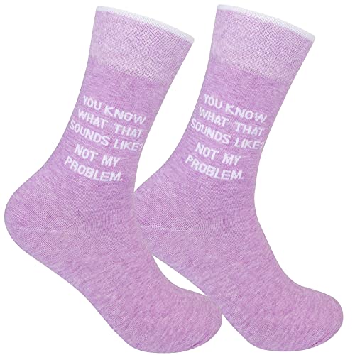 FUNATIC Socks with Funny and Profane Sayings, Sarcastic Gift for Men Women - color: Not My Problem