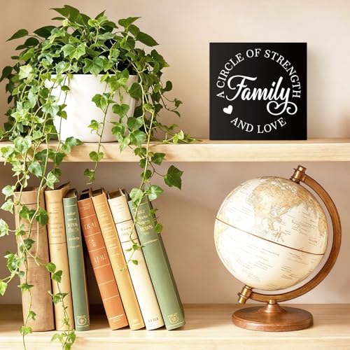 A Circle of Strength And Love Wooden Box Sign 5.9 * 5.9 - color: black002
