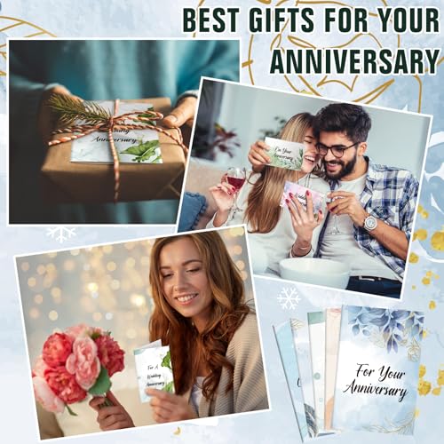 Motiskyy 48 Sets Religious Anniversary Cards Bulk for Wedding Couple Christian Happy Anniversary Cards with Envelopes and Stickers Bible Verse Scripture for Wife Celebrating Moment(Watercolor Flower) - style: Watercolor Flower