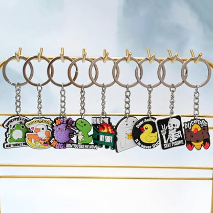 Cute Keychain Bulk,Cute Key Chain for Car Keys Purse Bag Rewards - color: Sfunny-25