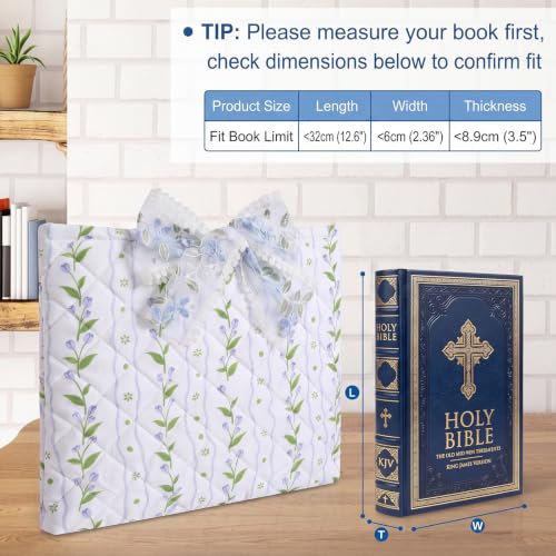Sadnyy Quilted Bow Bible Cover for Women,lace - color: Lace