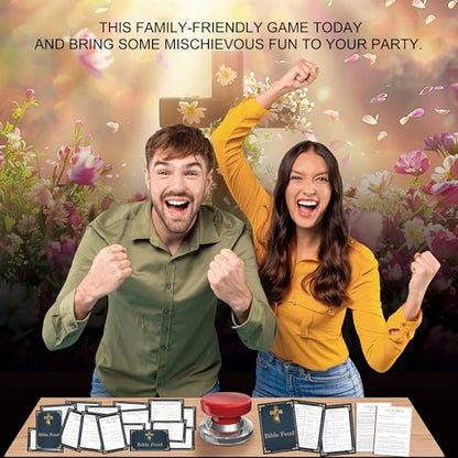 Christian Bible Feud Game - Church Game Night, Bible Trivia Games, Fun for Family - Bible Family Feud Questions, Games for Church Group, scyx02