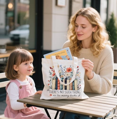 Book Canvas Bag, Read Tote Bag, Inspirational Canvas Bag. - color: White Read Inspirational-06
