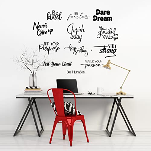 Fumete 12 Pcs Inspirational Vinyl Wall Decals,Motivational Quotes Stickers