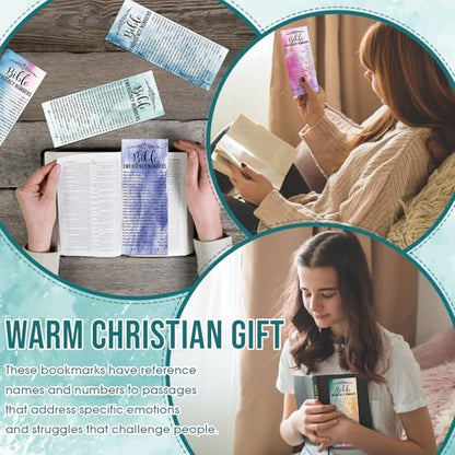 Motiskyy 100 Pcs Bible Emergency Numbers Bookmark Gift, Colorful - color: Colorful