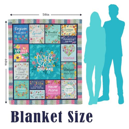 Christian Gifts for Women, Inspirational Christian Blanket 50'' x 60''