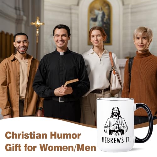Funny Christian Gifts for Women Men – Jesus He Brews It Coffee Mug 15oz - size: 15 Ounces