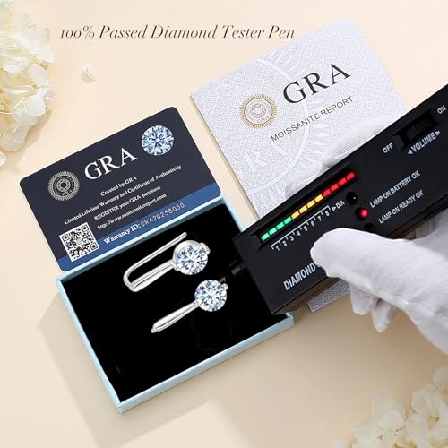 925 Sterling Silver Moissanite Hoop Earrings for Women, 1-2CT D Color VVS1 Moissanite Hoop Earrings, Perfect Jewelry Gifts - style: Hlaf Hoop Drop 2CT