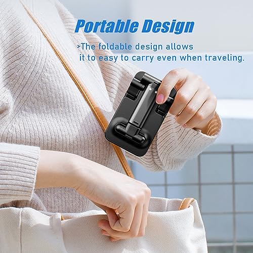 Phone Stand for Desk, Cell Phone Holder Cute Smart Cellphone Stand Foldable Stands Compatible with Under 8" Devices, Office Accessories, Black-Green - color: H-Black-Green
