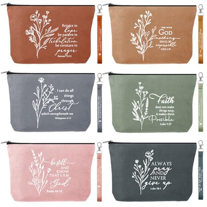 Huhumy 12 Pcs Christian Makeup Bag, Bright Colors, Aesthetic - color: Bright Colors, style: Aesthetic