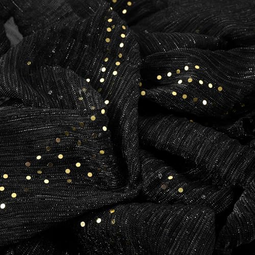 GERINLY Fashion Scarves for Women Lightweight Lace Printed Scarf Shawl Wrap - color: Inkysequin