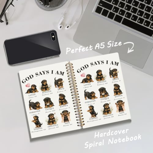 Rottweiler Gifts Christian Notebook Bible Journal for Women Girls - color: Rottweiler -(A5)