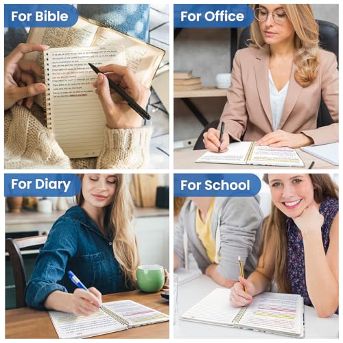 Taja Lined Spiral Journal for Women, A5 Cute Hardcover Notebook for Work - color: N-Azure Garden