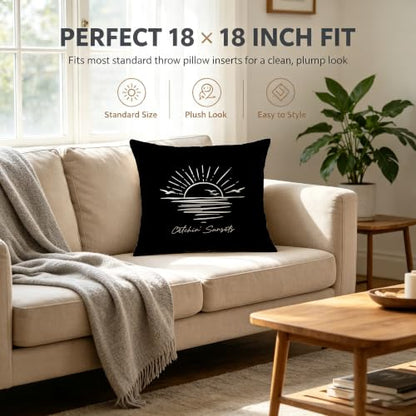 Catchin' Sunsets Throw Pillow Cover 18x18 inch - color: Beach03