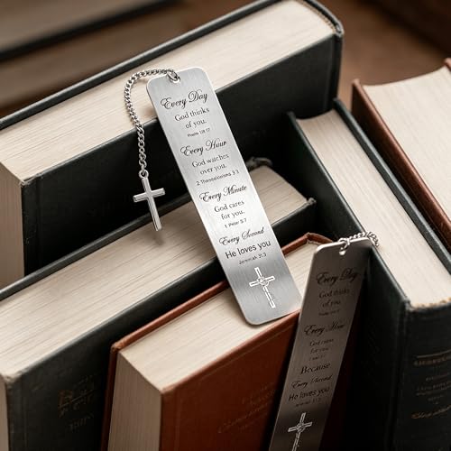 Christian Metal Bible Bookmark, Bible Verse Book Mark for Men Women - style: Christian, Every Day