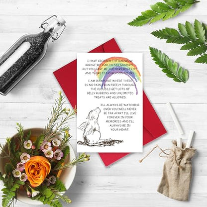 Sympathy Card for Loss of Pet Dog, Pet Loss Cards,Rainbow Bridge Condolence Card, Bereavement Card for Dog Owner, Doggy Bereavement Cards for Family Friends Husband Wife - color: Dog Loss