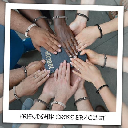 Landical 6 Pcs Cross Bracelet Men Adjustable Braided Rope - color: Dark Color