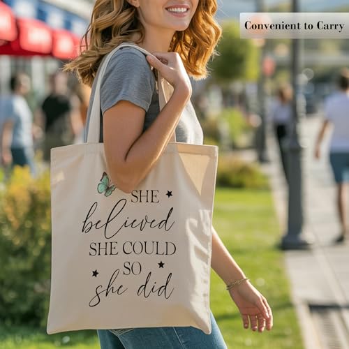 Christian Tote Bag for Women, Church Bible Canvas Bag with Inner Pocket for Churchgoers - color: Brown