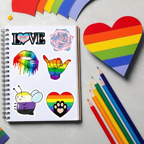 300 PCS Pride Stickers Bulk, Mixed All Kinds of LGBTQ+ Stickers for Trans Lesbian LGBTQ Bi, Gay Pride Accessories, Rainbow Stickers for Pride Month Decorations & Party Supplies(No Duplicates) - style: 300 PCS Pride Stickers