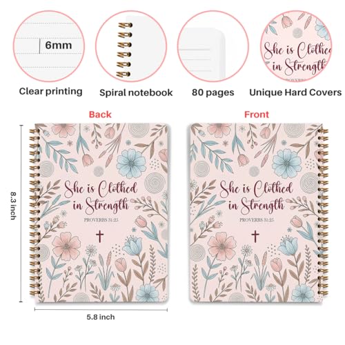 Aesthetic Bible Journal for Women, Religious Gift for Christians - color: Bible Verse Proverbs 31:25