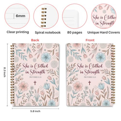Aesthetic Bible Journal for Women, Religious Gift for Christians - color: Bible Verse Proverbs 31:25