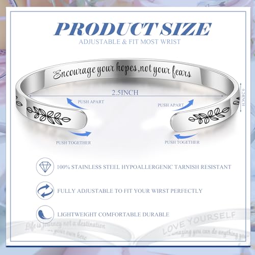 MTLEE 30 Pcs Inspirational Cuff Bracelets Bulk Gifts for Women Motivational Bible Verse Bracelet Silver Personalized - style: Trendy