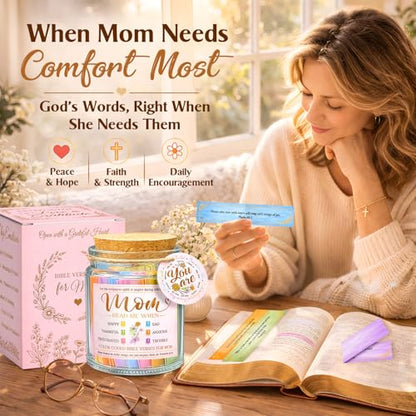 Bible Verse Jar Christian Gift for Mom - 96 Bible Verses - color: Mom