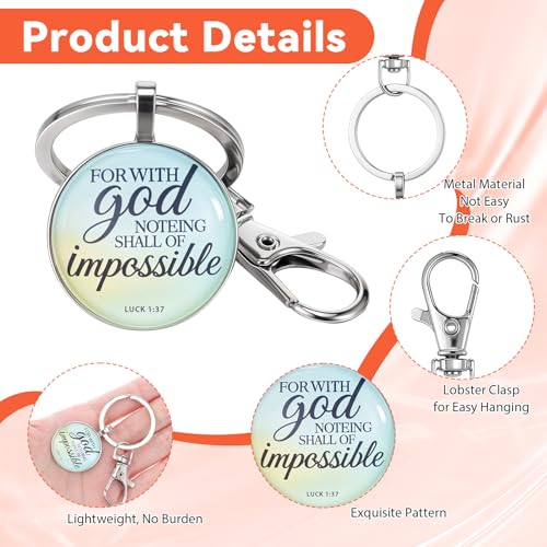 Lemecima 18Pcs Christian Keychain Bulk Bible Verse Religious Keychain Scripture Quote Inspirational Gifts Supplies for Men Women