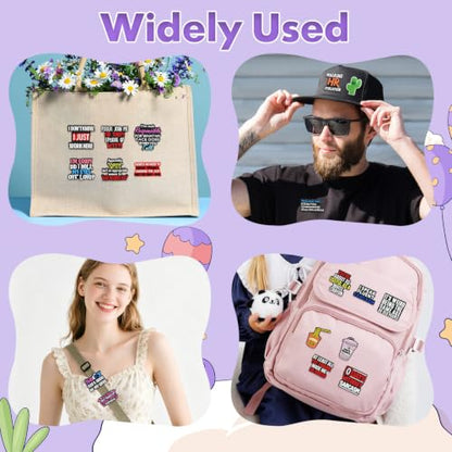 Cute Pins Bulk, Funny Lapel Badge Pins Rubber Brooch Pins for Backpacks, Hats, Bags - style: Word-25PCS
