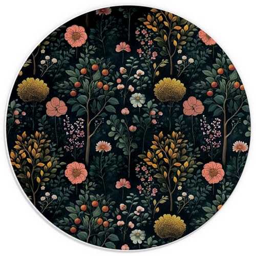 Dark Moody Floral Mouse Pad for Desk, Dark Cottagecore Wildflower Botanical Aesthetic Mousepads for Wireless Mouse Computers Laptop Home Office Supplies Accessories, 7.9x7.9 Inch - color: color 15