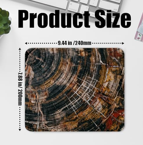 Rustic Tree Ring Mouse Pad for Desk, Abstract Wood Grain Cross Section Nature Brown Mousepads with Anti-Slip Rubber Base for Computer Laptop Home Office Desk Accessories, 9.5x7.9 Inch - color: Square mouse pad-annual ring