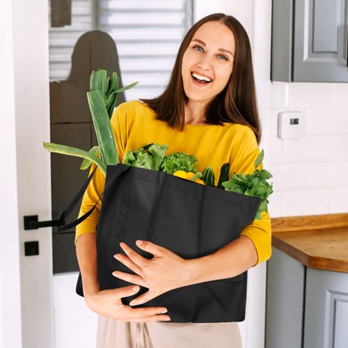 Reusable Grocery Shopping Bags 10 Pack Large Foldable Tote Bags Bulk - color: Black, Gray, Green, Purple, Claret
