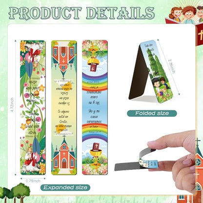 30 Pcs Spanish Christian Magnetic Bookmarks, Religious Bible Verse Magnetic Bookmarks Bulk, Motivational Prayer Magnet Book Markers for Sun Day School Church Reading Bible Study Supplies - color: Spanish Christian