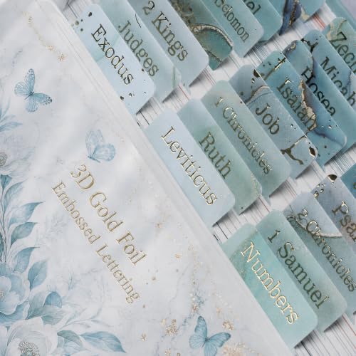 UPAFEXXI-Bible Tabs for Women and Men, 3D Gold Foil Embossed Lettering - color: Blue2