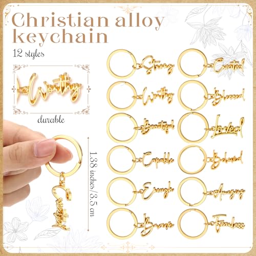 Tondiamo Christian Keychain Bible Verse Card - color: Gold