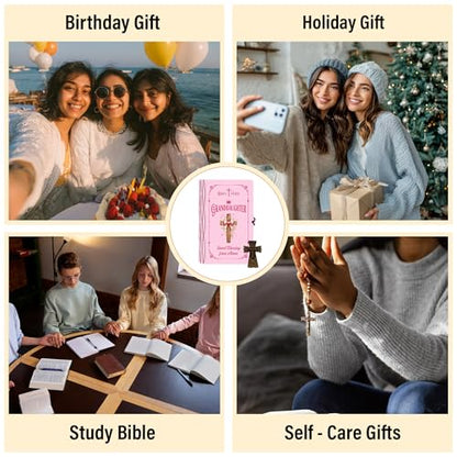 Personalized Bible Verse Box for Granddaughter with Prayer Cross, 150 Color-Coded Scripture Cards, Custom Name with Keychain, Christian Graduation Gift, Faith Encouragement Keepsake - color: Granddaughter