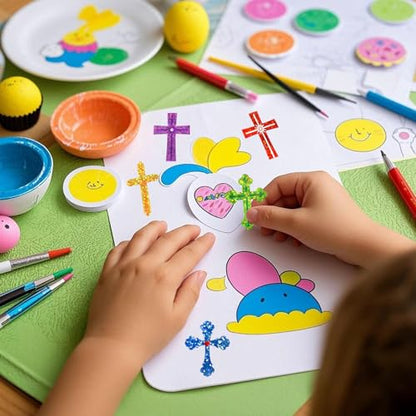 Fancy Land 600 Cross Stickers Glitter Small Cross Stickers for Scrapbook