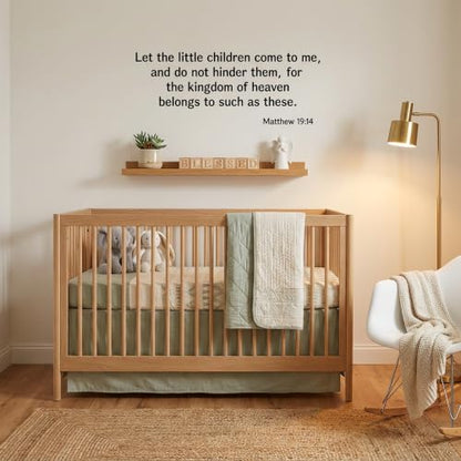 Blinggo Matte Black Matthew 19 14 Bible Vinyl Wall Decal Christian Faith - size: 22'' Width