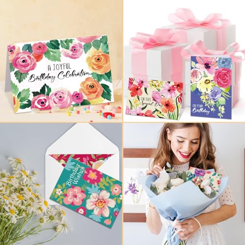Zhanmai 80 Pcs Christian Birthday Card Bible Verse, Watercolor Flower Style - style: Watercolor Flower Style :